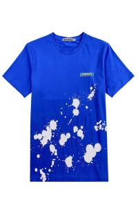 訂購藍色短袖T恤  自訂圓領直角袖 銷售T恤  T恤供應商 超級市場 連鎖店 T1101